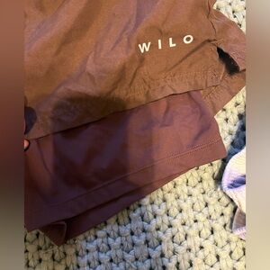 Wilo athletic shorts with built in spandex.